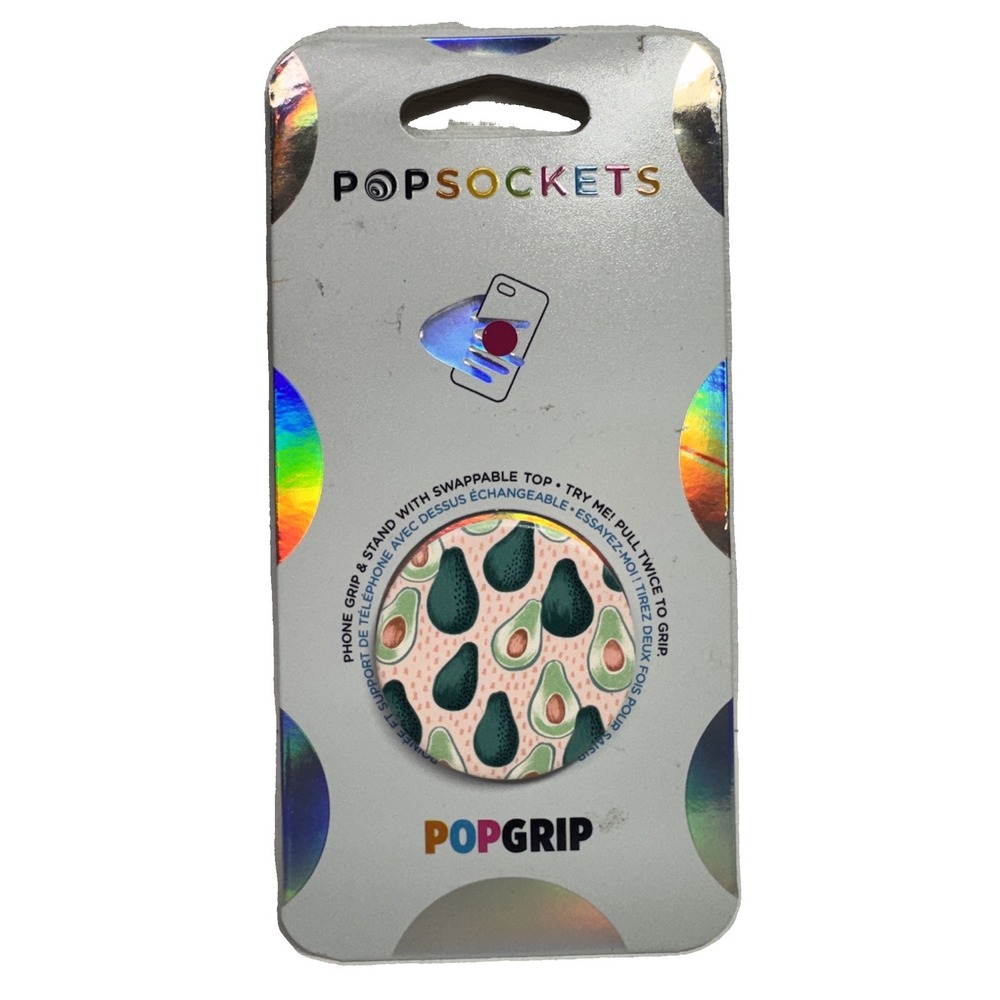 Popsockets Swappable Top Grip Stand Avocado‎ Design For Phones